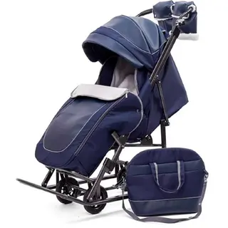 Коляска прогулочная в комплекте с полозьями Pikate Deluxe Sapphire Н410754 - фото 3