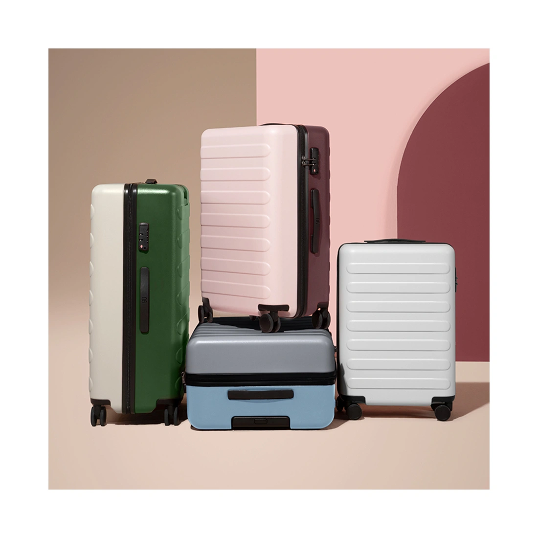 Чемодан NINETYGO Rhine Luggage 28" Moonlight white+Mocha brown  - фото 2