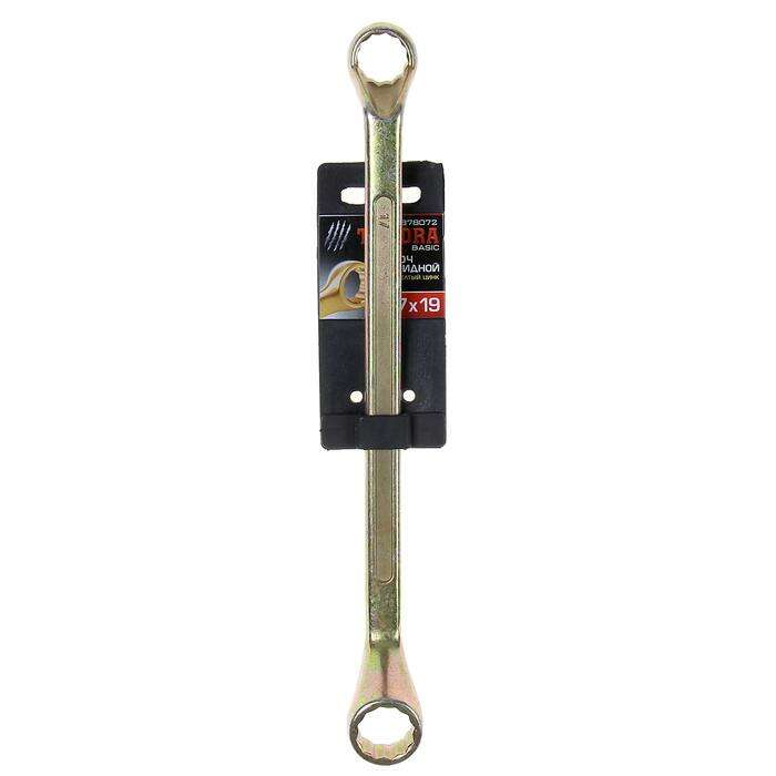 Ключ накидной коленчатый TUNDRA, желтый цинк, 17 х 19 мм 