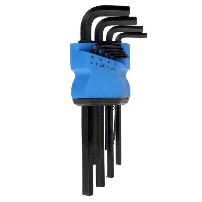 Набор ключей шестигранных TUNDRA black, удлиненных, CrV, 1.5 - 10 мм, 9 шт. 