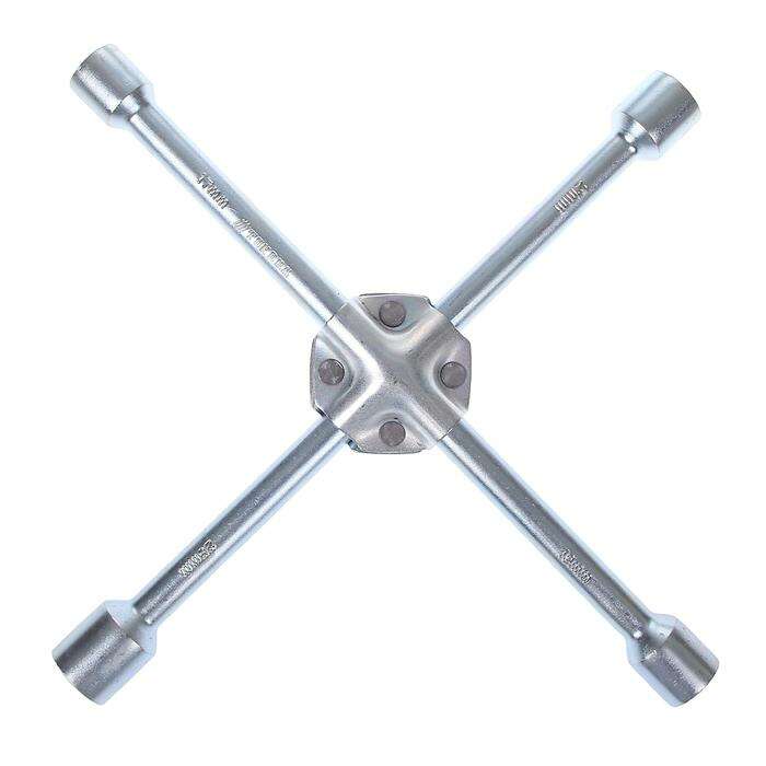 Ключ баллонный крестообразный усиленный TUNDRA, 16 х 350 мм, сатин, 17х19х21х23 мм 