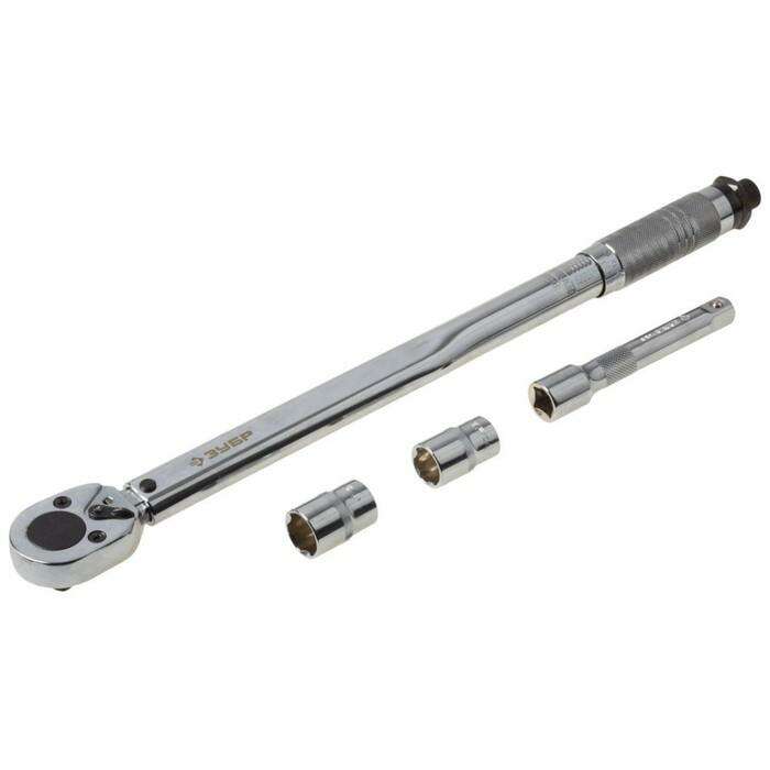 Ключ динамометрический ЗУБР 64094-H4, 1/2", 42-210 Нм, головки 17/19 мм, удлинитель 125 мм 
