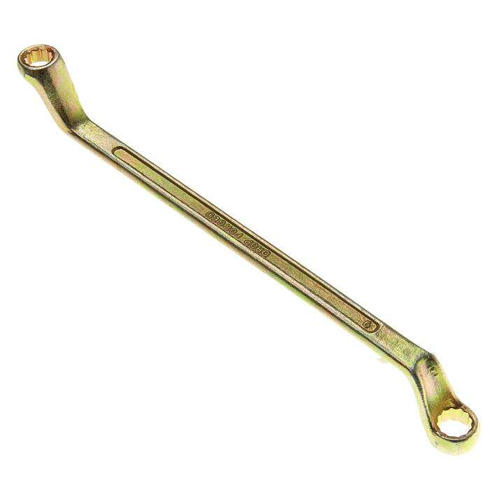 Ключ накидной коленчатый TUNDRA, желтый цинк, 8 х 9 мм 