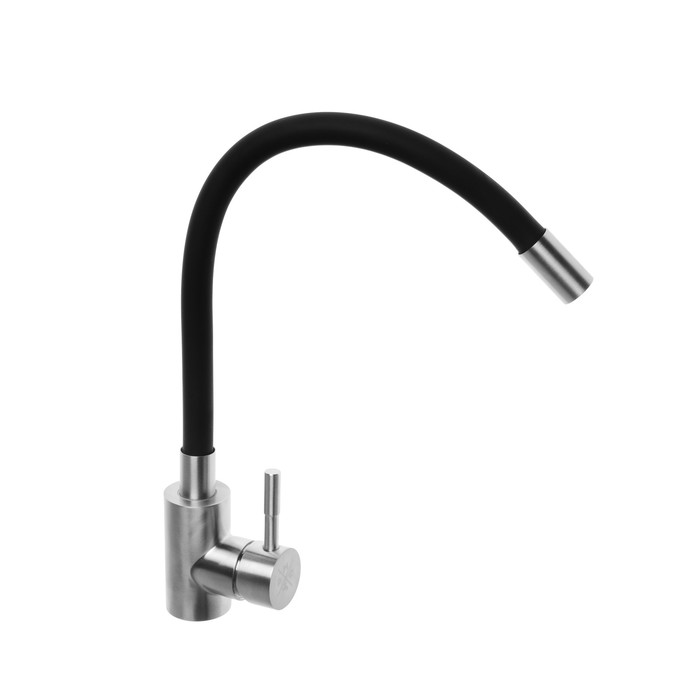 Смеситель для кухни RMS SUS124BL-016F, однорычажный, высокий излив 26 см, черный/хром  - фото 2