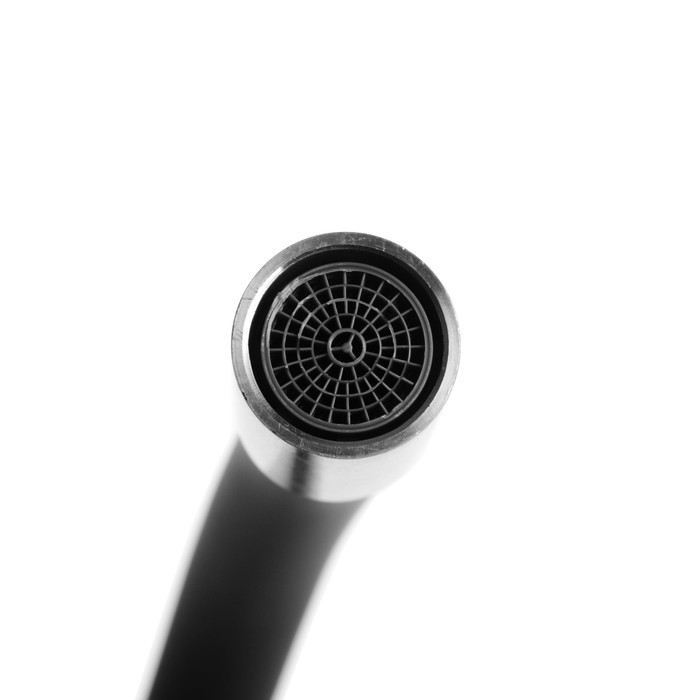 Смеситель для кухни RMS SUS124BL-016F, однорычажный, высокий излив 26 см, черный/хром  - фото 3