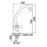 Cмеситель для раковины Accoona A5671, двухвентильный, латунь, хром  - фото 4