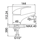 Смеситель для раковины Accoona A9043, однорычажный, силумин, хром  - фото 5