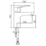 Смеситель для раковины Accoona A9017, однорычажный, латунь, хром  - фото 3