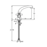 Смеситель для раковины Vidima "Ретро", двухвентильный, литой излив, хром  - фото 2