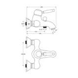 Смеситель для ванны PONSI, золото  - фото 2
