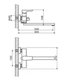 Смеситель для ванны Accoona A7112, однорычажный, дивертор в корпусе, с душевым набором, хром  - фото 4