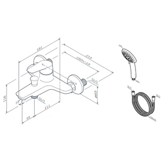 Смеситель для ванны и душа AM.PM Joy F85E15000