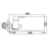 Cмеситель для ванны и душа Accoona A7130A, однорычажный, с душевым набором, латунь, сатин  - фото 4