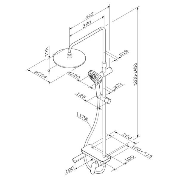 Душевая система AM.PM Like F0780700 - фото 3