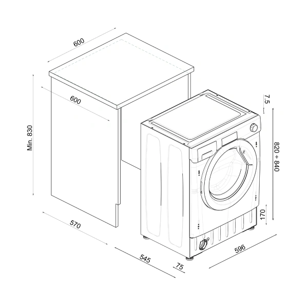 Встраиваемая стирально-сушильная машина Haier HWDQ90B416FWB-RU - фото 11