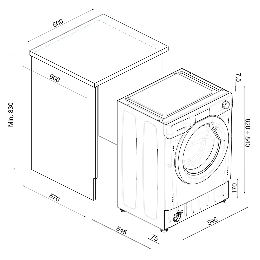Встраиваемая стиральная машина Haier HWQ90B416FWB - фото 11