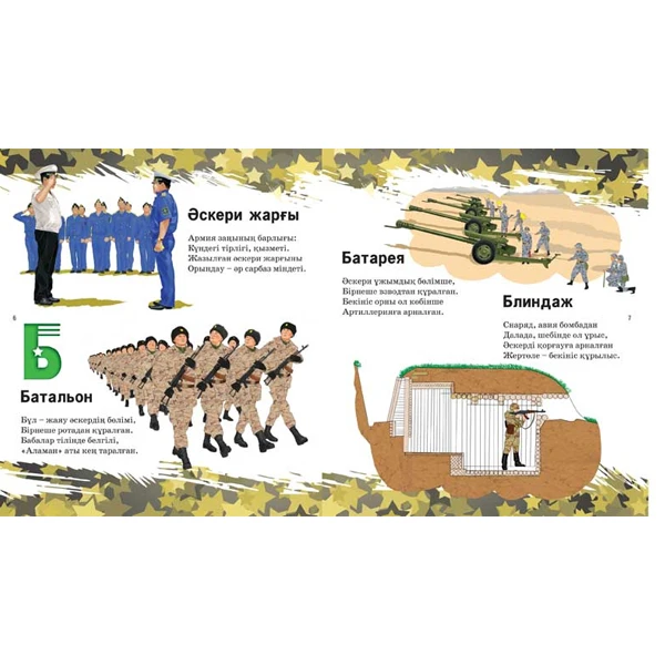 Детская книга Аруна Әскери әліппе (Военная азбука) - фото 5