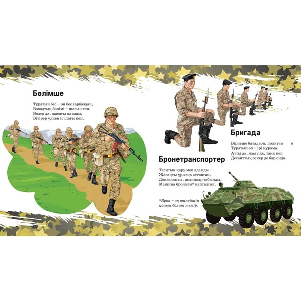 Детская книга Аруна Әскери әліппе (Военная азбука) - фото 6