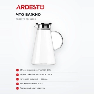 Кувшин ARDESTO AR2618PG