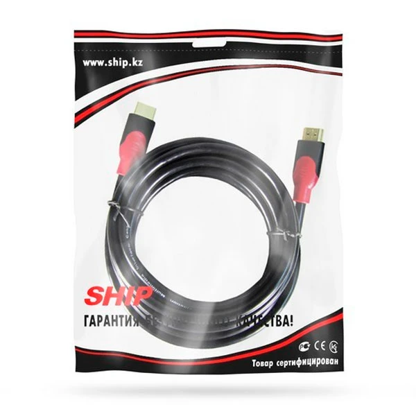 Интерфейсный кабель HDMI-HDMI SHIP SH6016-3P 30В Пол. пакет HDMI-HDMI 3м (iSH6016-3P) - фото 2