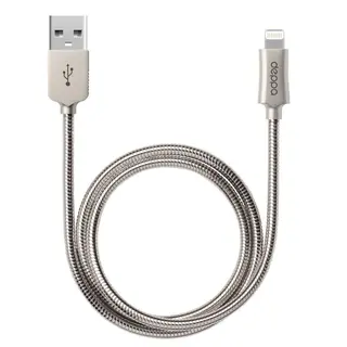 Дата-кабель Deppa Metal USB - 8-pin для Apple Silver