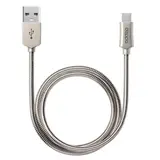 Дата-кабель Deppa Metal USB - microUSB Silver