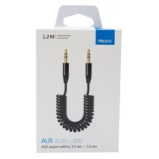 Аудиокабель Deppa 3.5мм-3.5мм 1.2м AUX черный