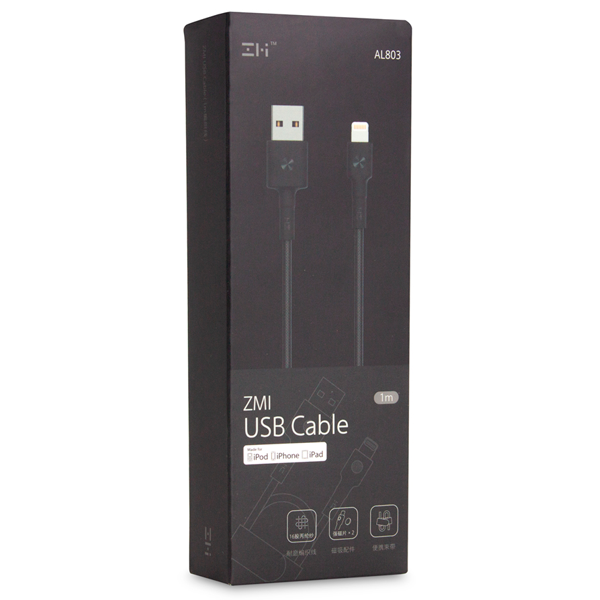 Кабель USB-A to Lightning ZMI AL803 / (MFi cертификация) (1m) Black