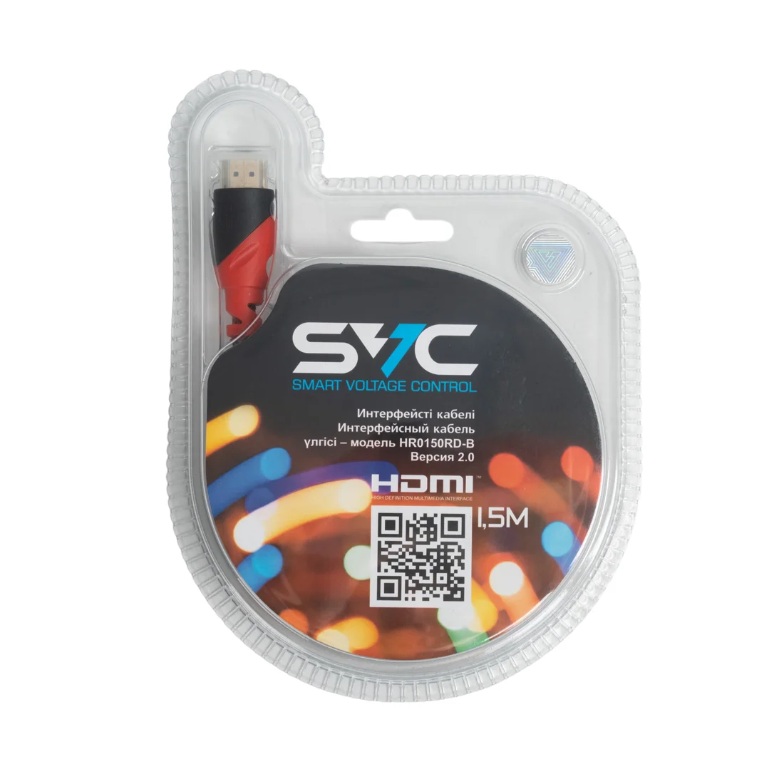 Интерфейсный кабель HDMI-HDMI SVC HR0150RD-B, 30В, Красный, Блистер, 1.5 м 