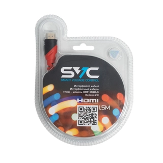 Интерфейсный кабель HDMI-HDMI SVC HR0150RD-B, 30В, Красный, Блистер, 1.5 м 