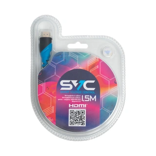 Интерфейсный кабель HDMI-HDMI SVC HR0150LB-B, 30В, Голубой, Блистер, 1.5 м 