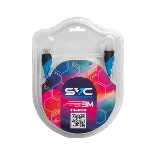 Интерфейсный кабель HDMI-HDMI SVC HR0300LB-B, 30В, Голубой, Блистер, 3 м 