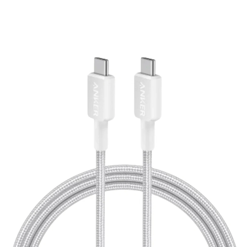 Интерфейсный кабель Anker 322 USB-C to USB-C Cable 1М (A81F5G21) Белый