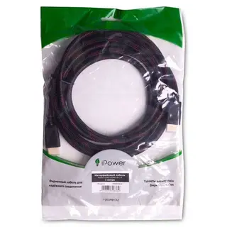 Интерфейсный кабель iPower HDMI-HDMI ver.1.4 3 м. 5 в. HDMI (m) - HDMI (m) 3м (iPiHDMi30)