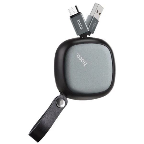Выдвижной кабель Hoco U33 USB - Micro USB 0,9м Black - фото 2