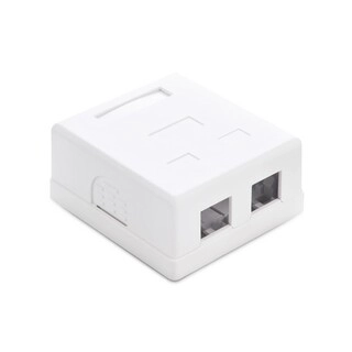 Розетка Настенная телекоммуникационная Под 2 Модуля SHIP A166-2B Белая 