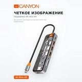 Док-станция Canyon DS-13 7in1 4k USB-C Transparent Space Grey - фото 4