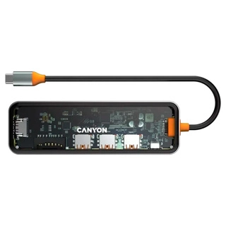 Док-станция Canyon DS-13 7in1 4k USB-C Transparent Space Grey - фото 2