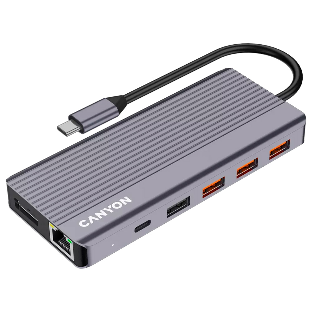Док-станция Canyon DS-16 13in1 4k USB-C Grey - фото 7