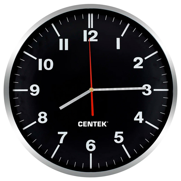 Часы настенные Centek CT-7100 Black 30 см