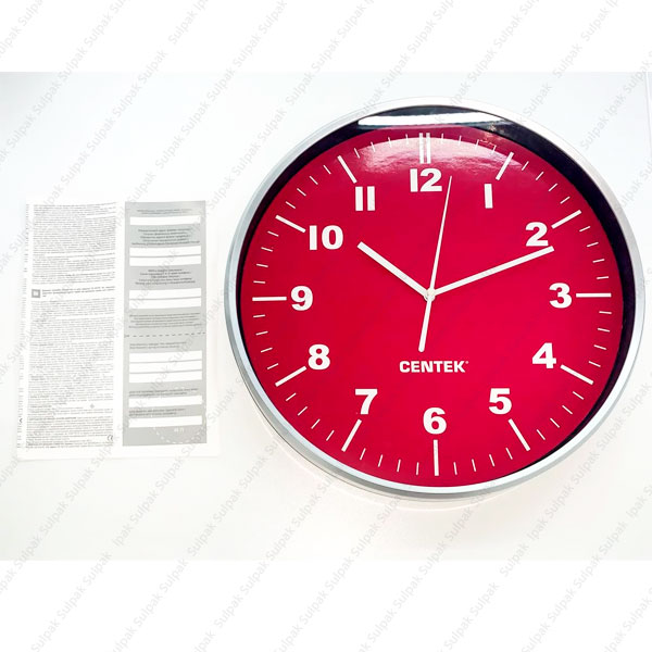 Часы настенные Centek CT-7100 Red 30 см