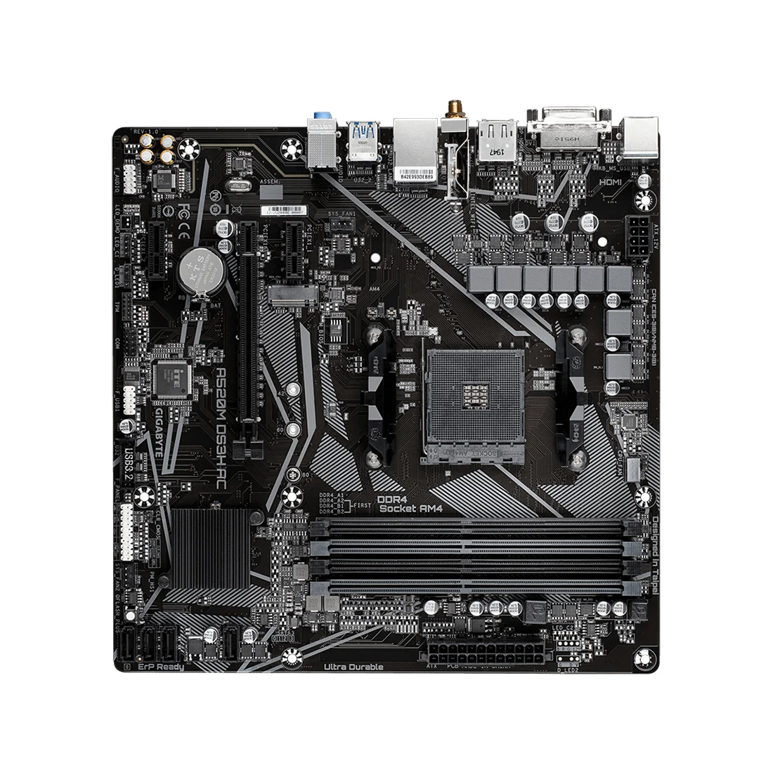 Материнская плата Gigabyte A520M DS3H AC  - фото 3
