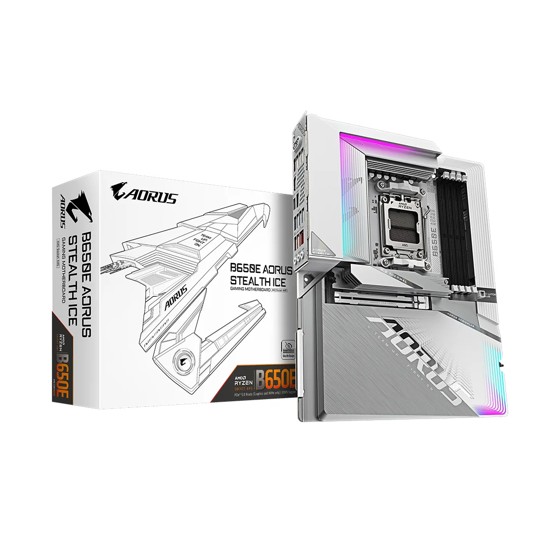 Материнская плата Gigabyte B650E A STEALTH ICE 