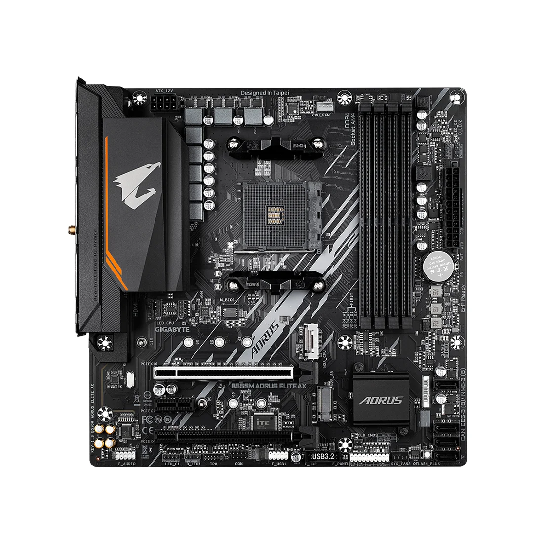 Материнская плата Gigabyte B550M AORUS ELITE AX  - фото 3