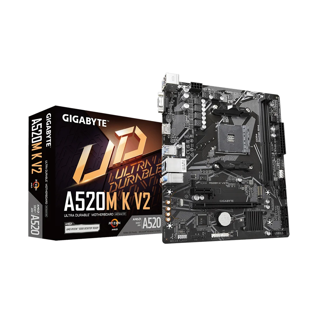 Материнская плата Gigabyte A520M K V2  - фото 2