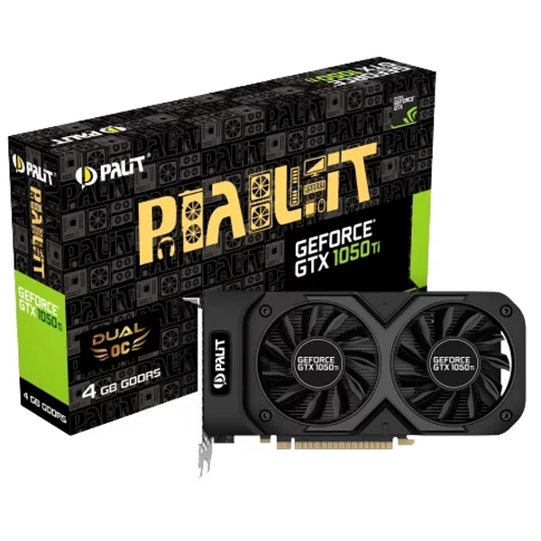 Palit бейне картасы GTX1050Ti Dual 4096M, DVI, HDMI, DP (NE5105T018G1-1071D)