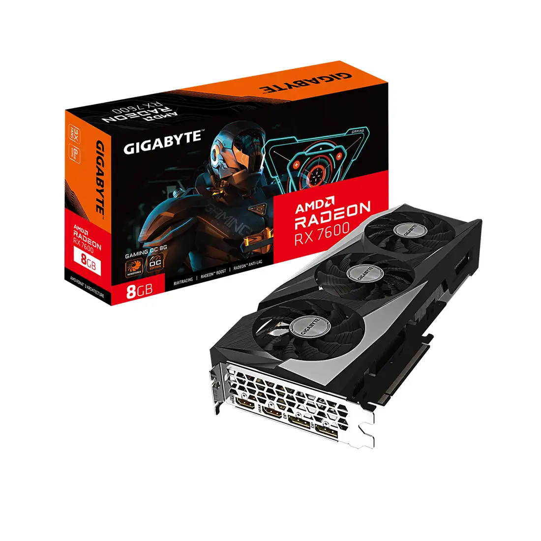 Видеокарта Gigabyte (GV-R76GAMING OC-8GD) Radeon RX 7600 GAMING OC 8G  - фото 3