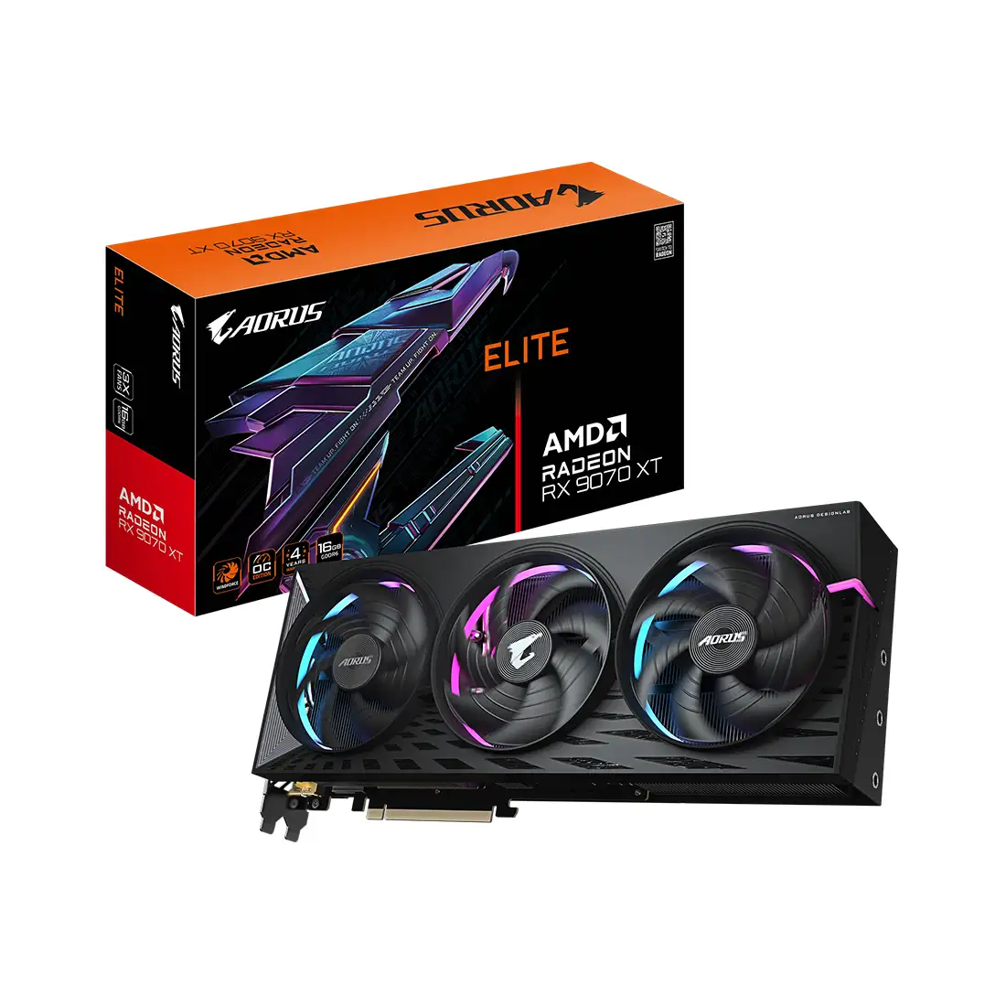 Видеокарта Gigabyte (GV-R9070XTAORUS E-16GD) Radeon RX 9070 XT AORUS ELITE 16G 