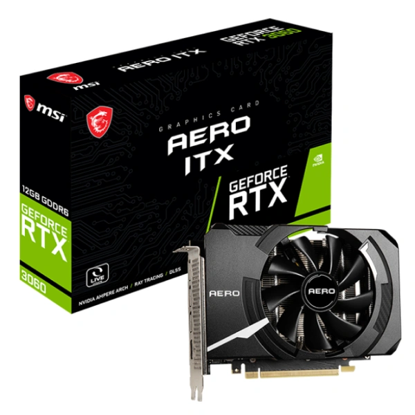 Видеокарта MSI GeForce RTX 3060 12GB GDDR6 AERO ITX OC