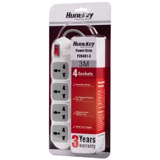 Сетевой фильтр HuntKey PZD401 4 розетки 3м белый